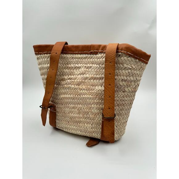 Anthropologie Leather Handle Market Backpack, Small - Picture 2 of 6